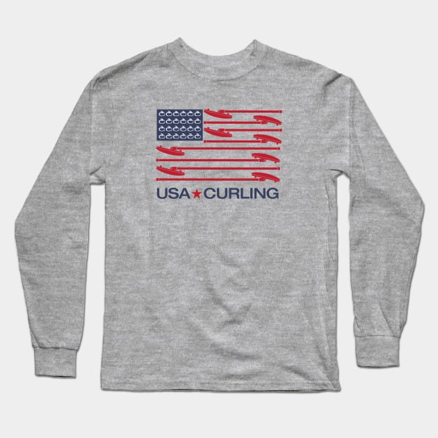 USA CURLING Long Sleeve T-Shirt by JP